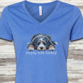 Aussiedoodle Nope V-Neck Tee - Heather True Royal