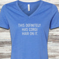 Corgi Hair V-Neck Tee - Heather True Royal
