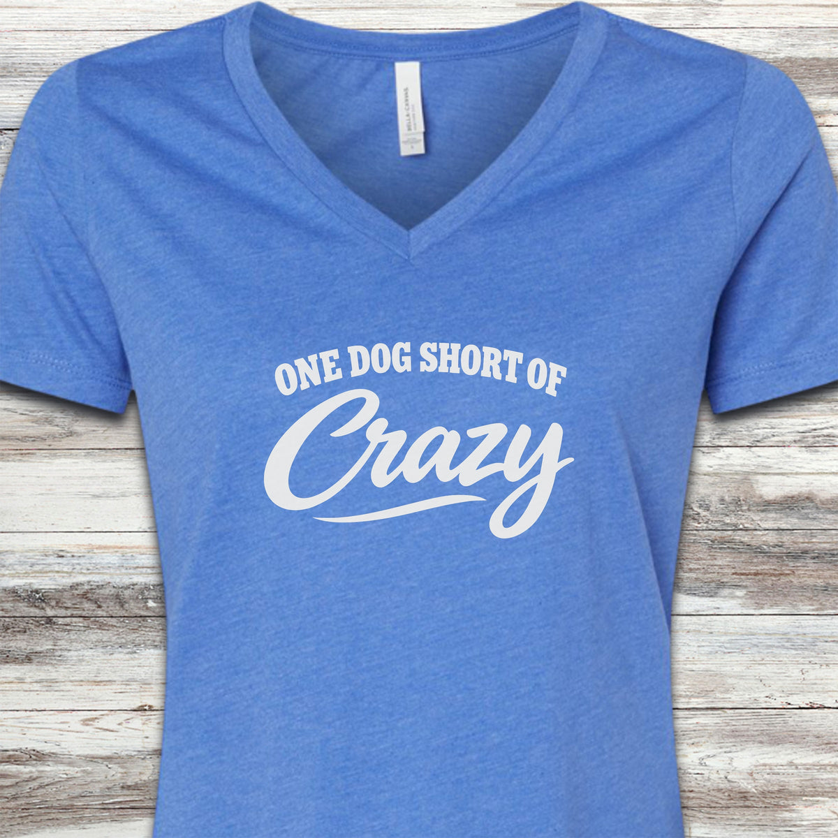 Short of Crazy V-Neck Tee - Heather True Royal