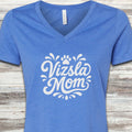 Vizsla Groovy Mom V-Neck Tee - Heather True Royal