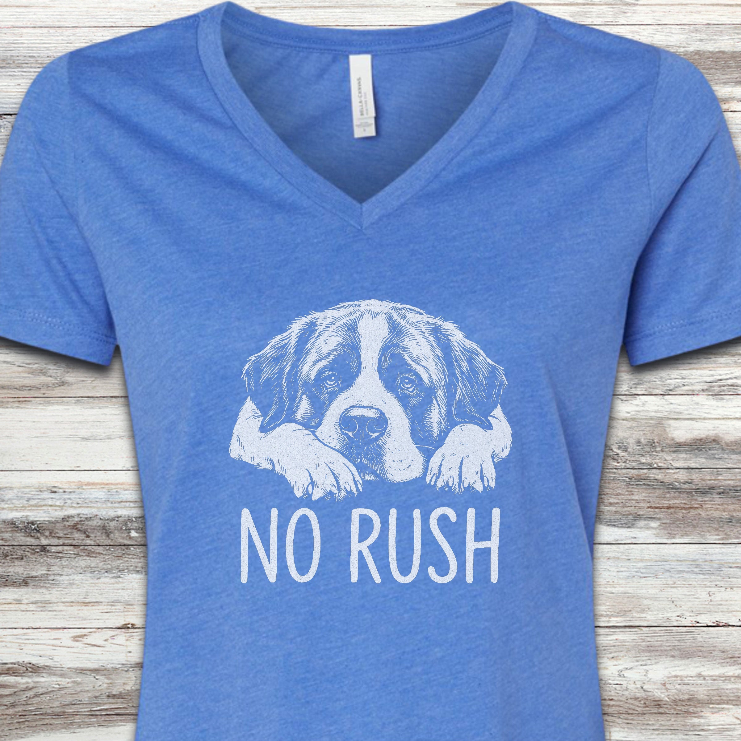 Saint Bernard No Rush V-Neck Tee - Heather True Royal