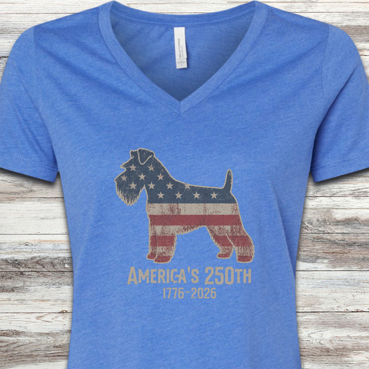 Schnauzer 250 V-Neck Tee - Heather True Royal