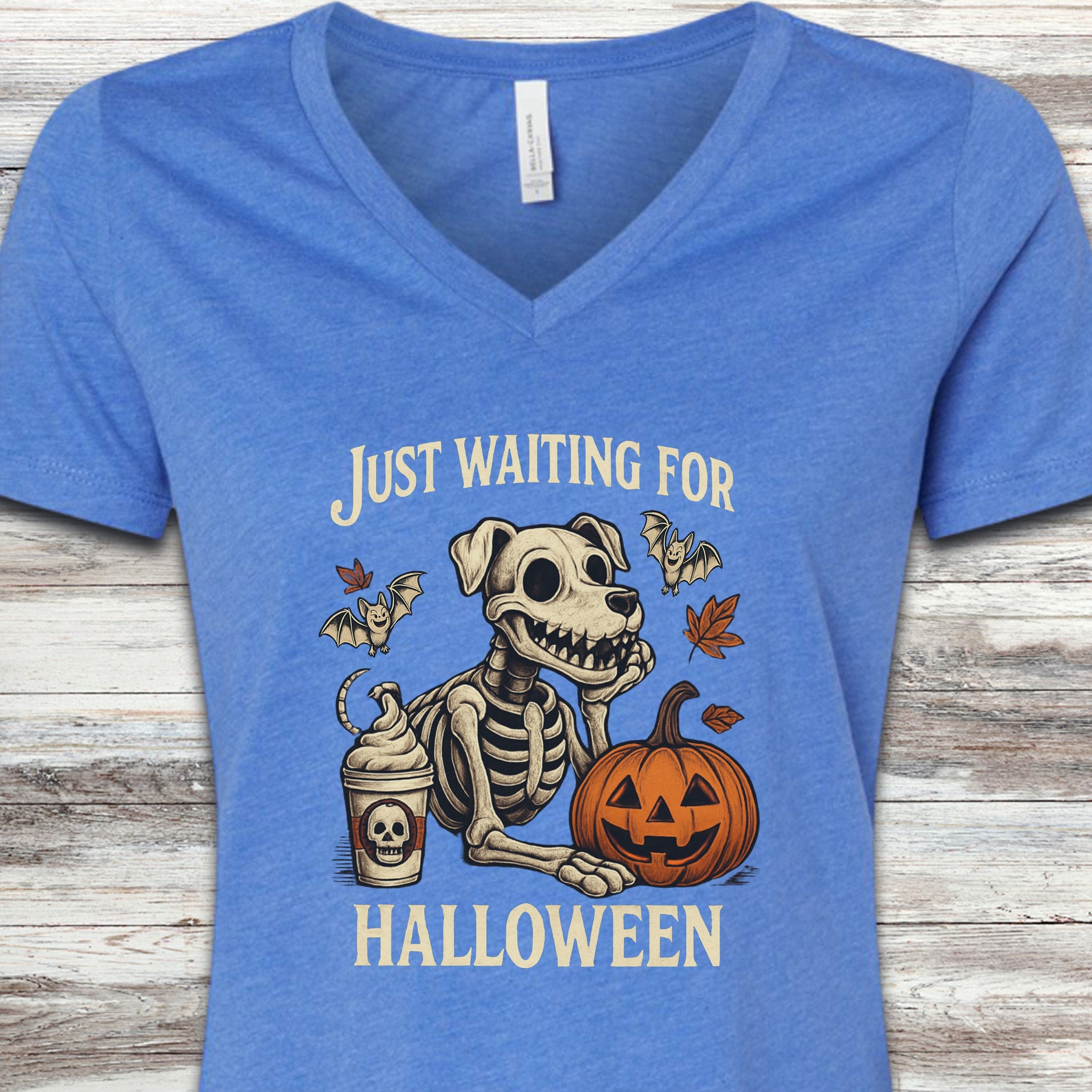 Wait For It V-Neck Tee - Heather True Royal