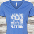 Labrador Retriever Nation V-Neck Tee - Heather True Royal