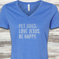 Love Jesus V-Neck Tee - Heather True Royal