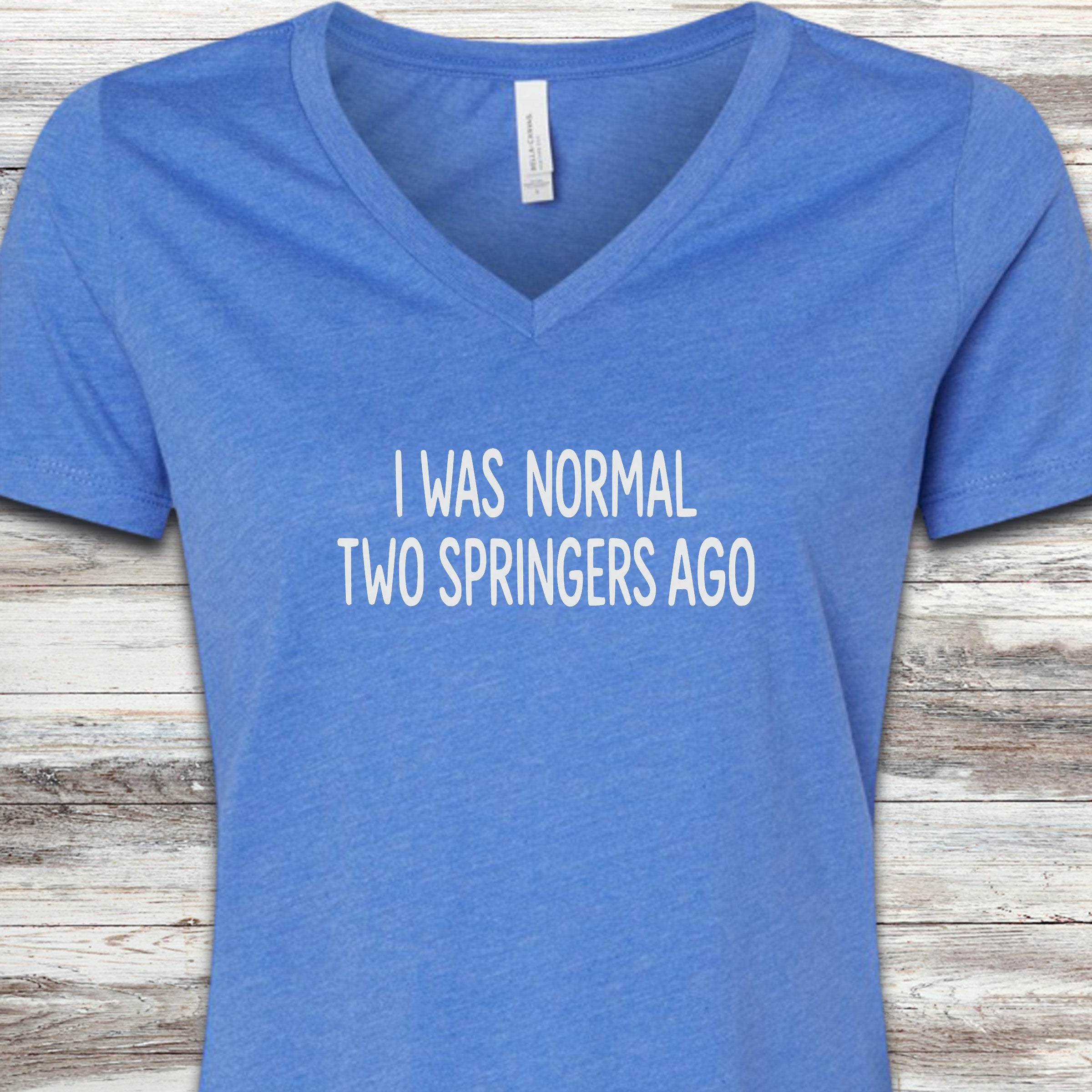 English Springer Spaniel Normal V-Neck Tee - Heather True Royal