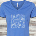 Schnauzer Linocut V-Neck Tee - Heather True Royal