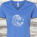 Golden Retriever Wishes V-Neck Tee - Heather True Royal