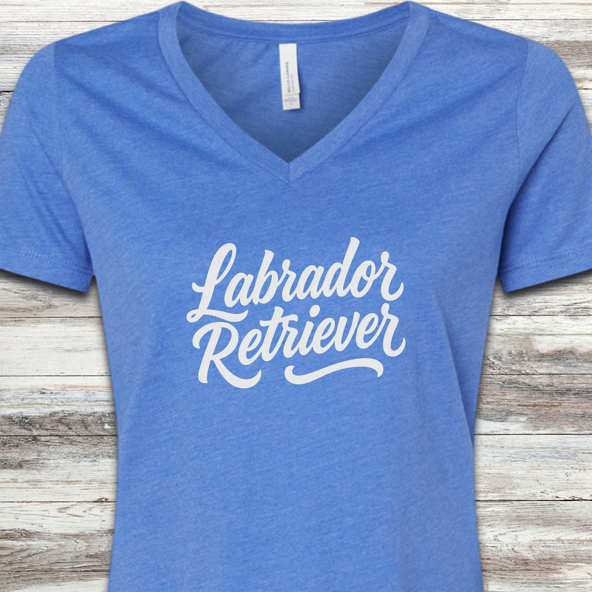 Labrador Retriever Team V-Neck Tee - Heather True Royal