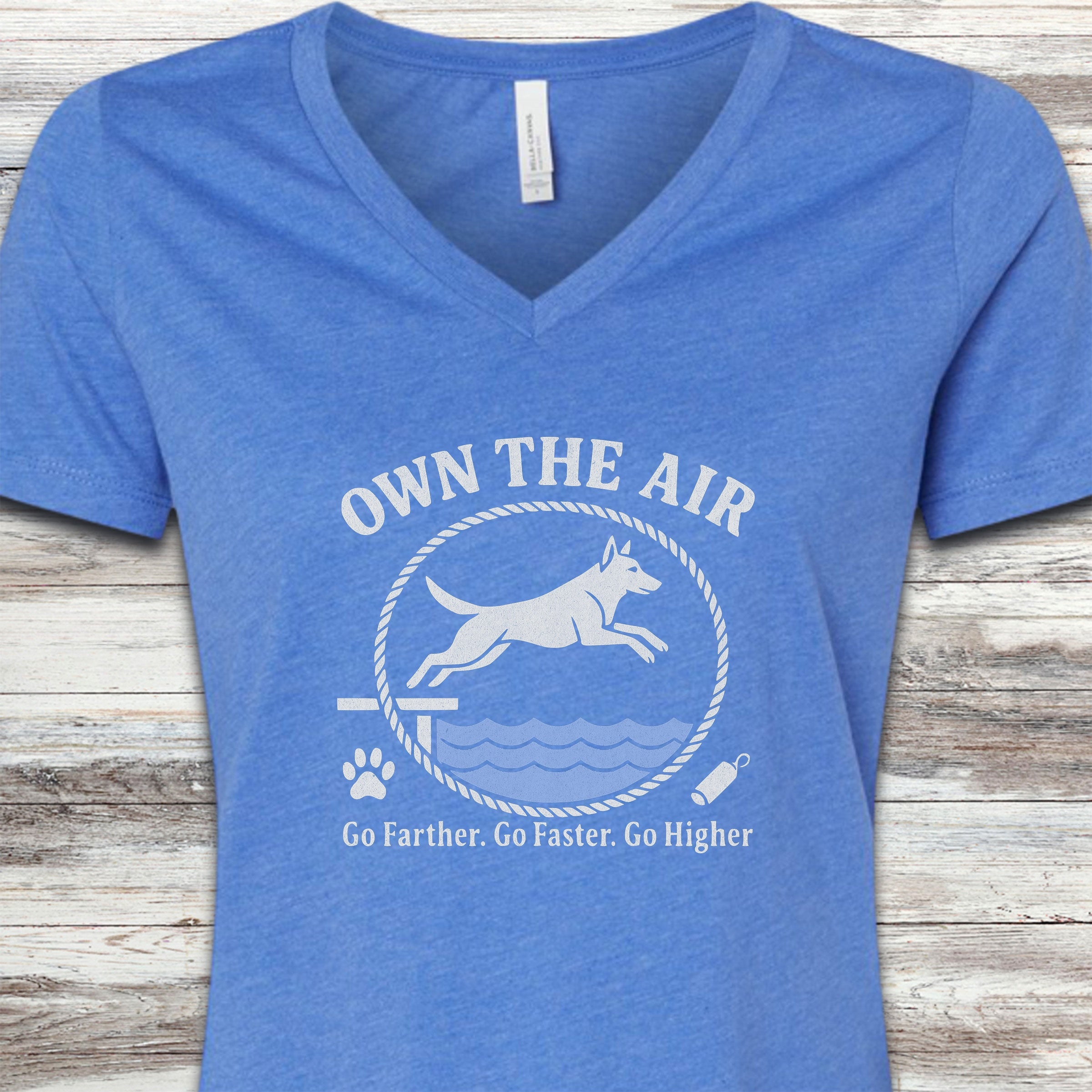 Belgian Malinois Own The Air V-Neck Tee - Heather True Royal