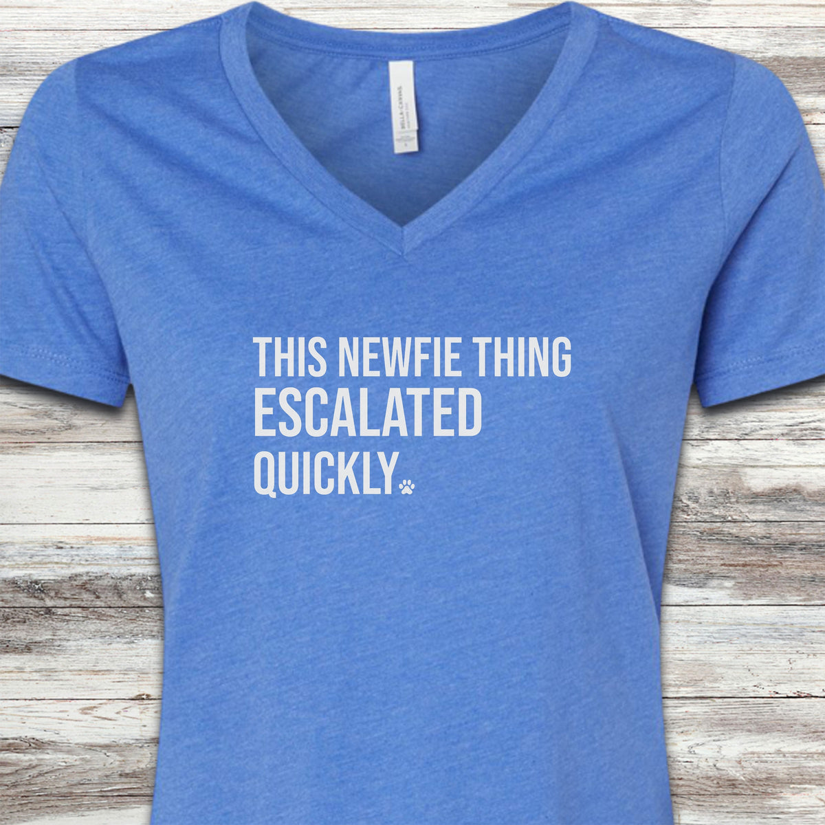 Newfoundland Escalated V-Neck Tee - Heather True Royal