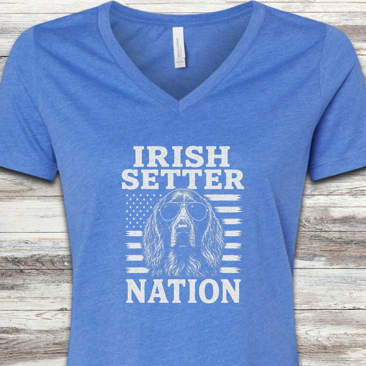 Irish Setter Nation V-Neck Tee - Heather True Royal