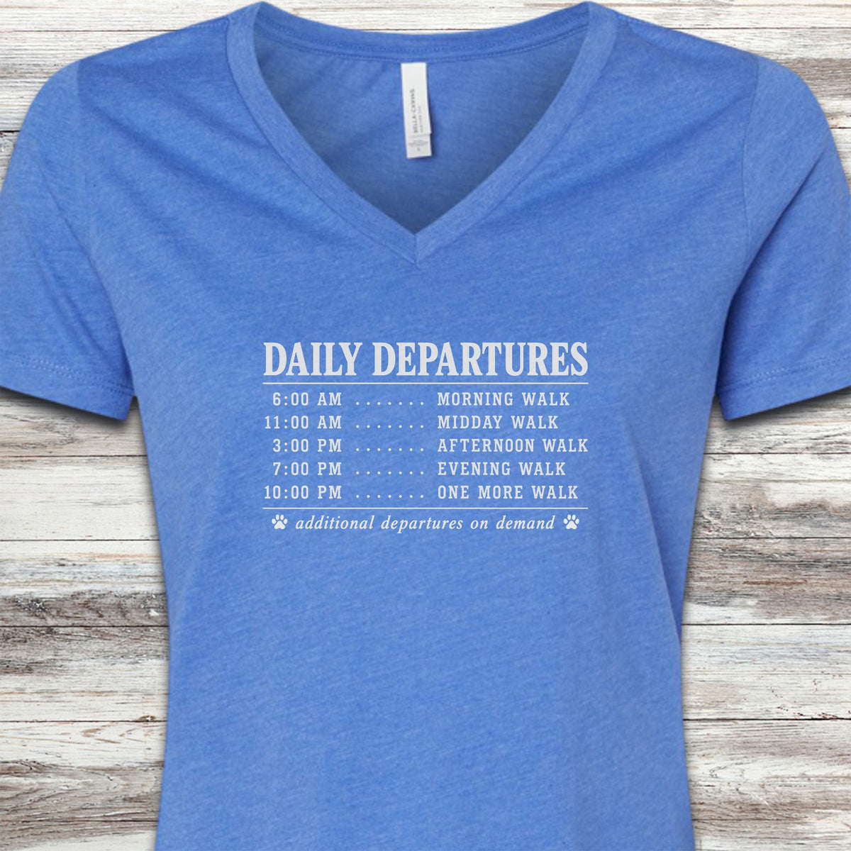 Daily Departures V-Neck Tee - Heather True Royal