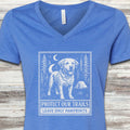 Labrador Retriever Protect Trails V-Neck Tee - Heather True Royal