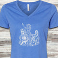 Australian Shepherd Cowgirl V-Neck Tee - Heather True Royal