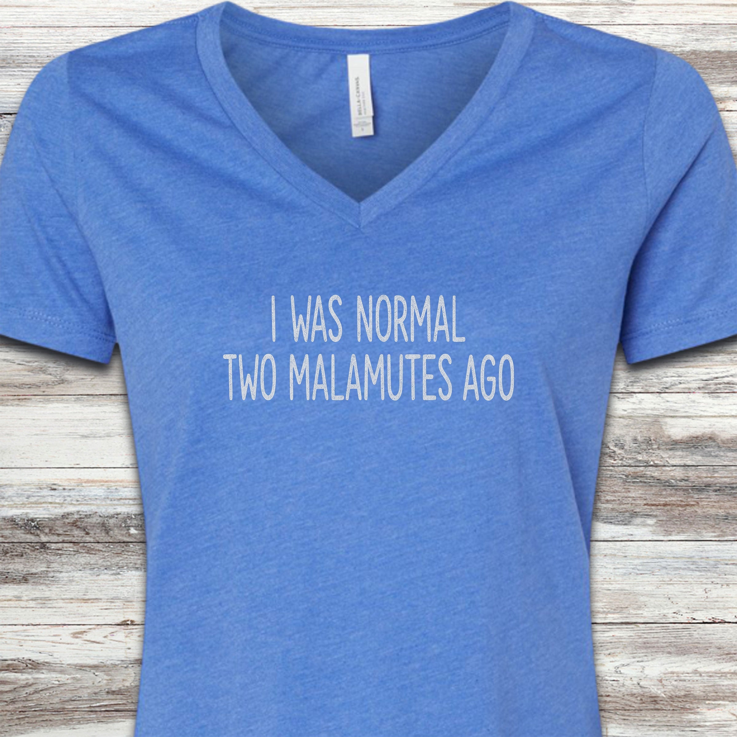 Malamute Normal V-Neck Tee - Heather True Royal