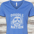Doodle Nation V-Neck Tee - Heather True Royal
