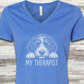 Bernedoodle Therapist V-Neck Tee - Heather True Royal