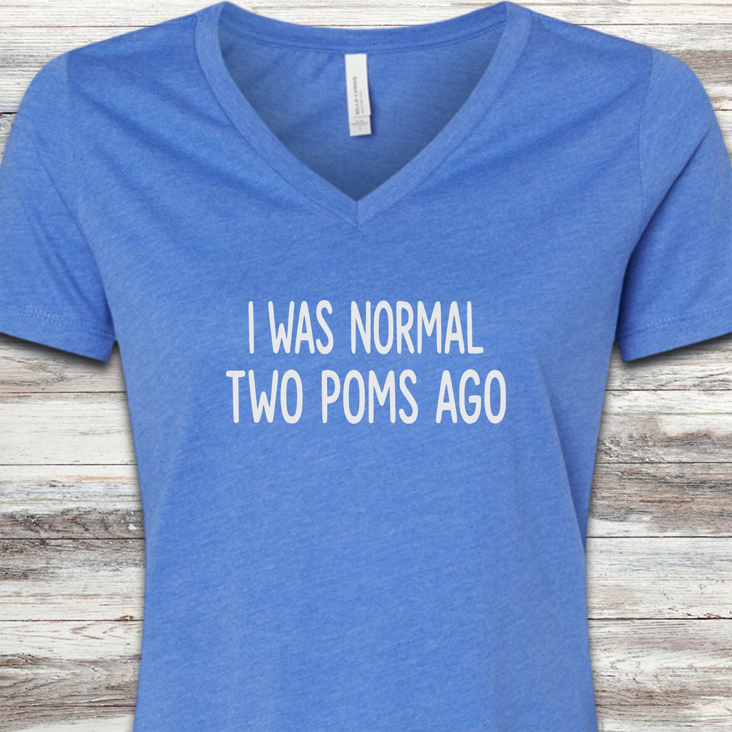 Pomeranian Normal V-Neck Tee - Heather True Royal