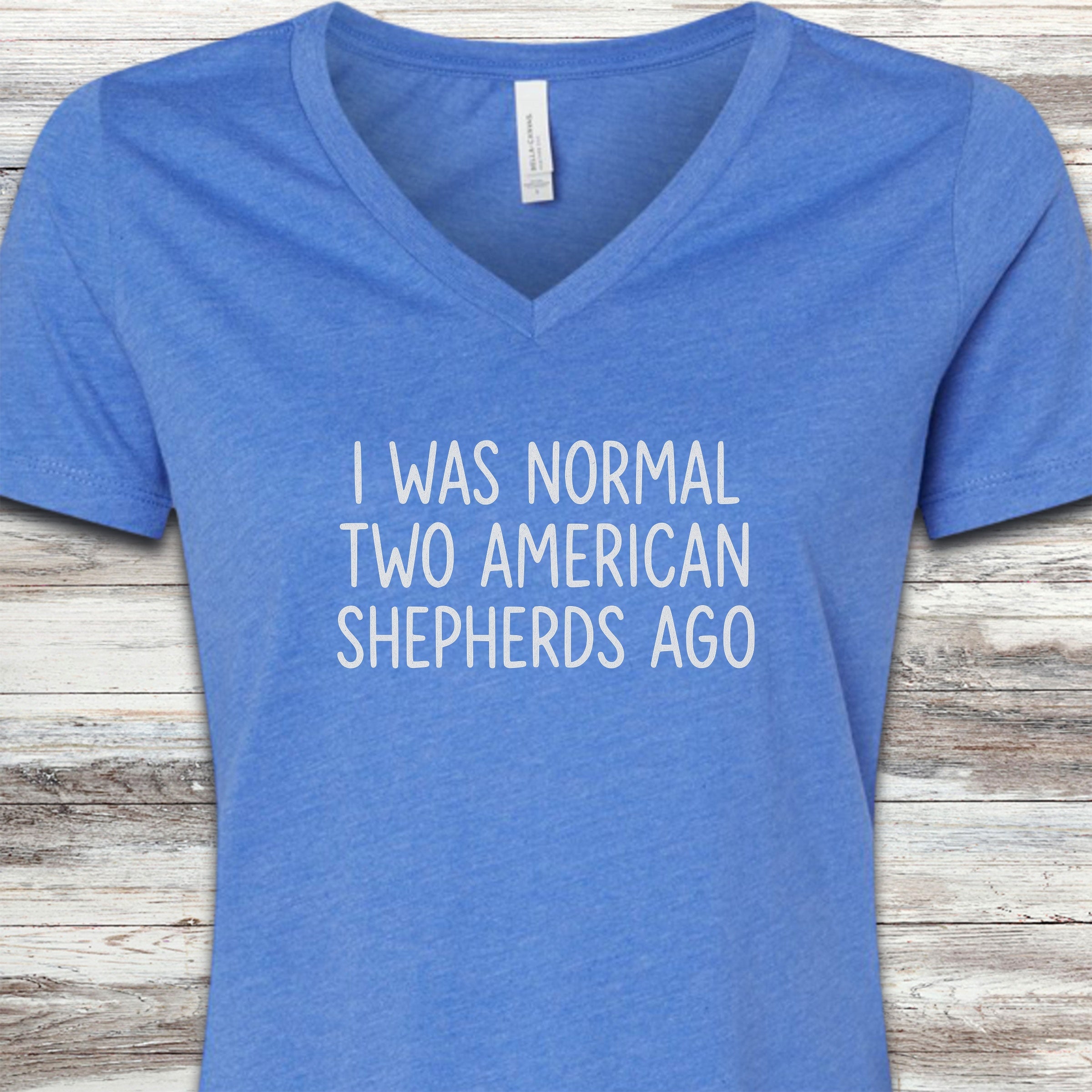 American Shepherd Normal V-Neck Tee - Heather True Royal