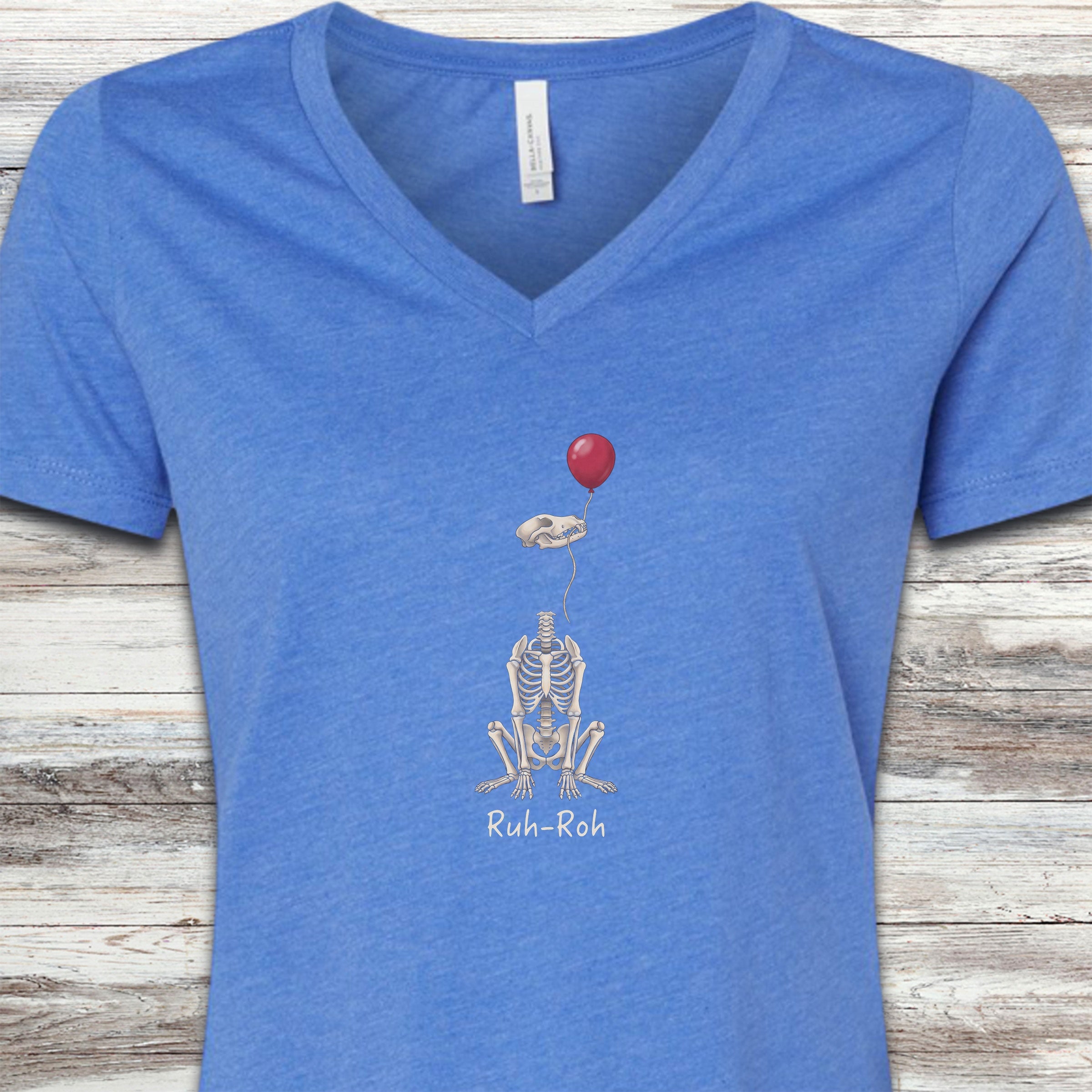 Ruh-Roh V-Neck Tee - Heather True Royal