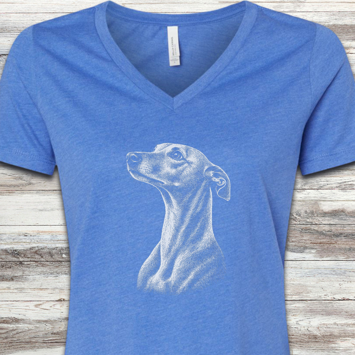 Whippet Loyalty V-Neck Tee - Heather True Royal