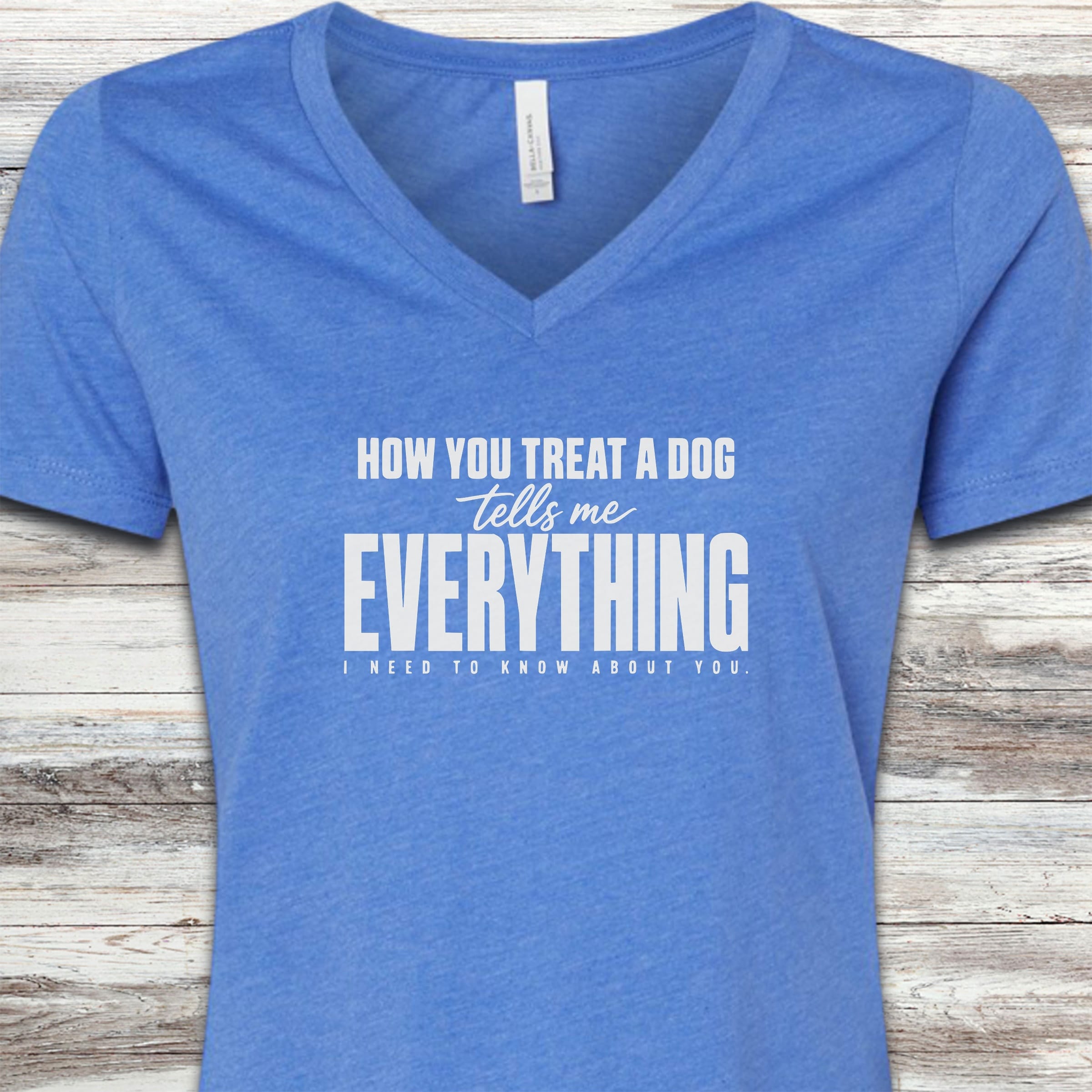 Everything V-Neck Tee - Heather True Royal