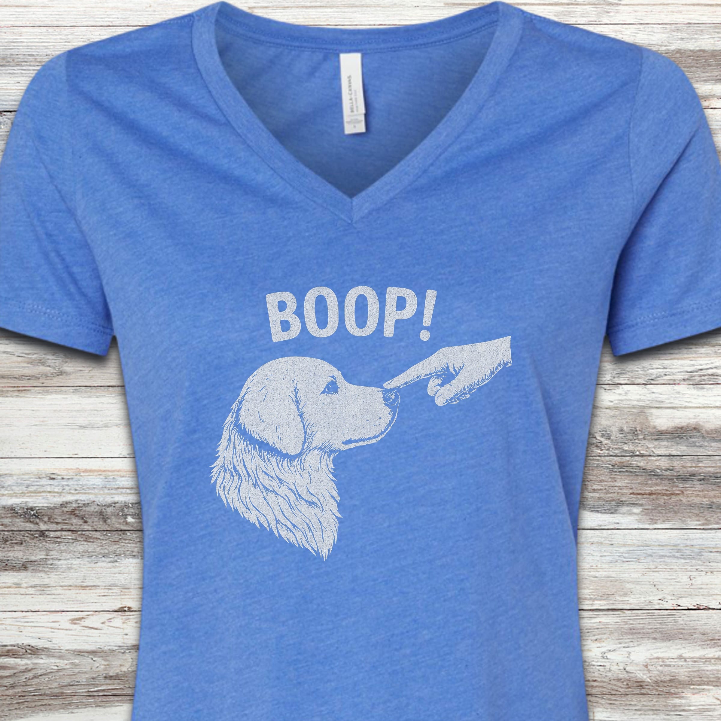 BOOP! V-Neck Tee - Heather True Royal