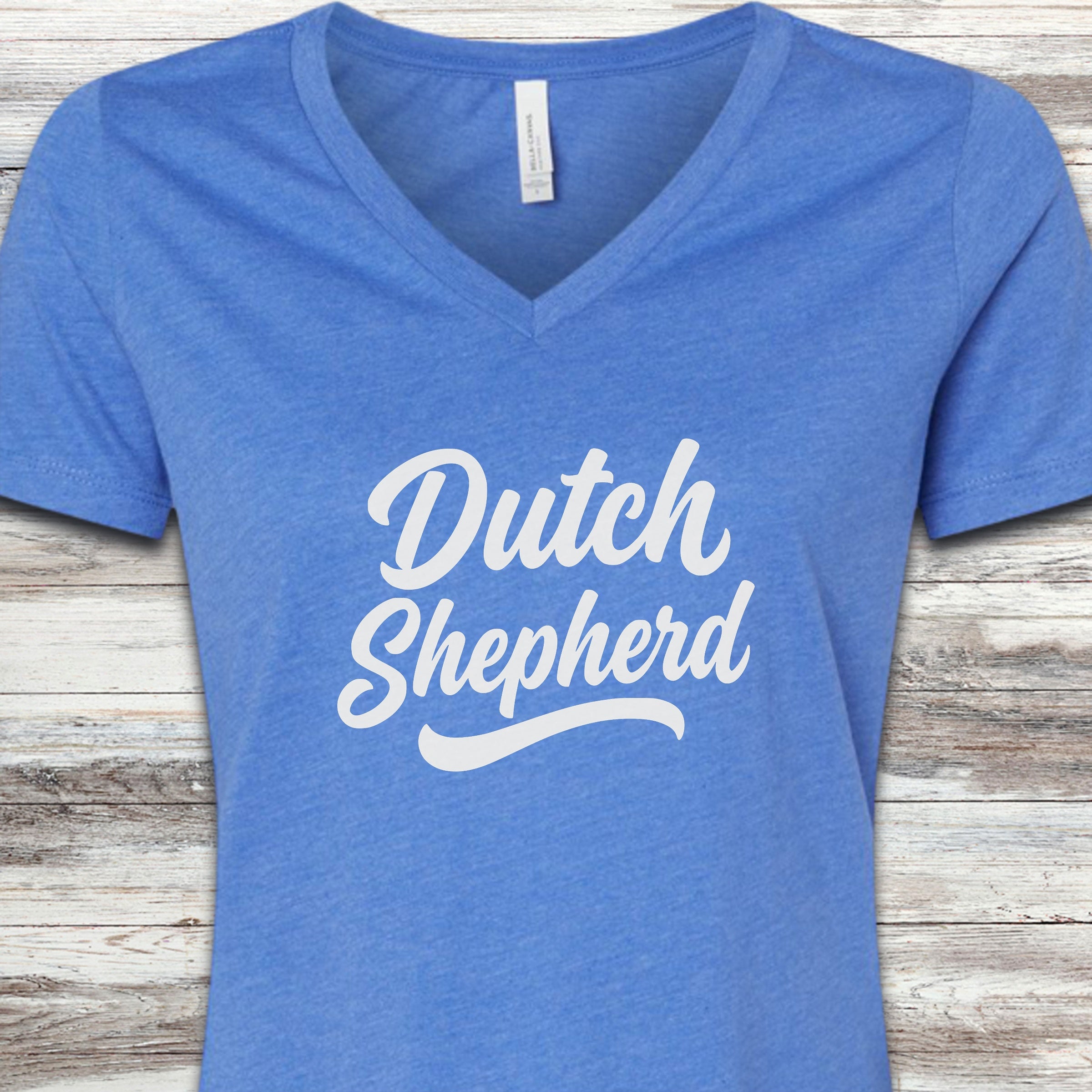 Dutch Shepherd Team V-Neck Tee - Heather True Royal