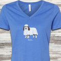 English Springer Spaniel Boo V-Neck Tee - Heather True Royal