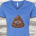 Dog Poop V-Neck Tee - Heather True Royal