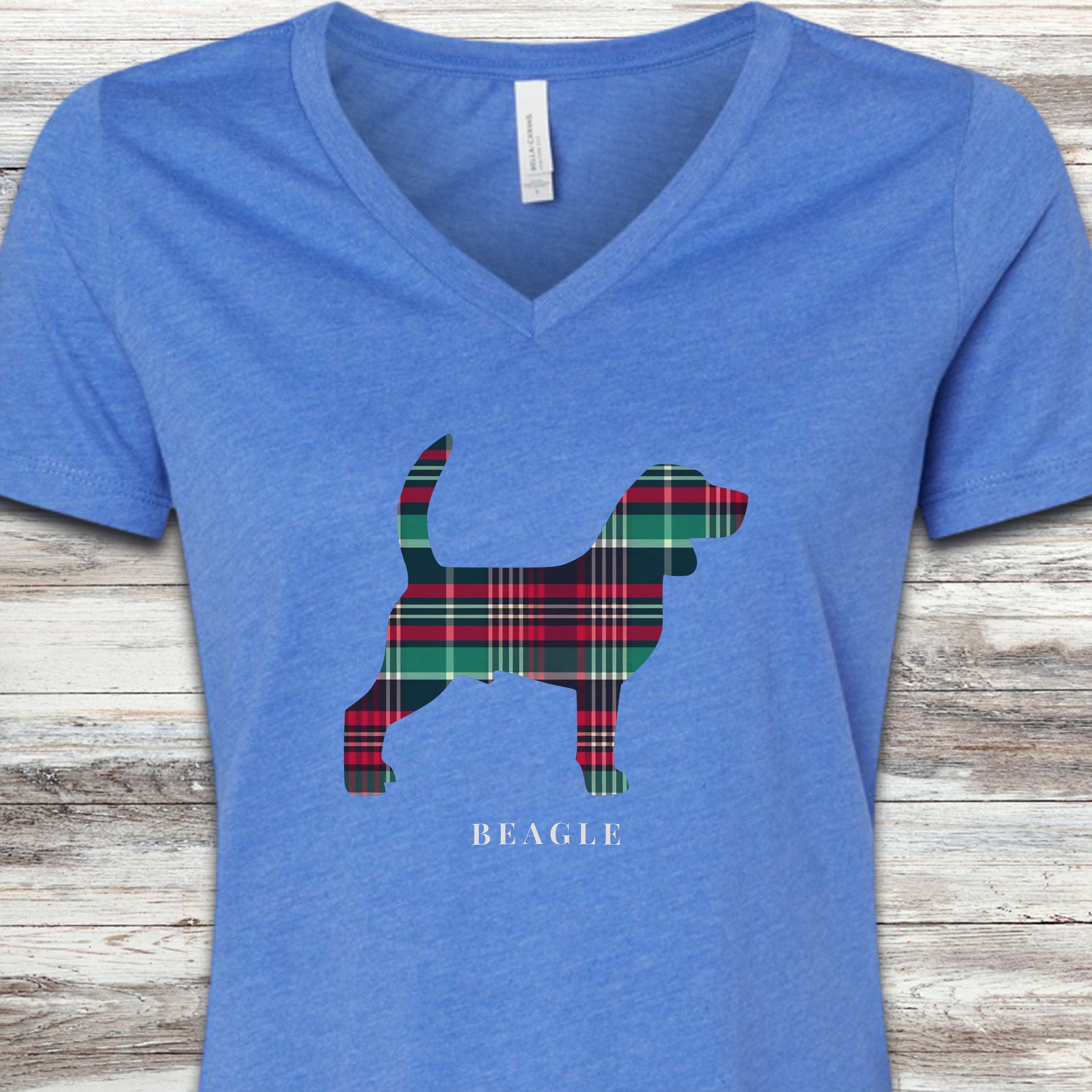 Beagle Winter 2025 V-Neck Tee - Heather True Royal