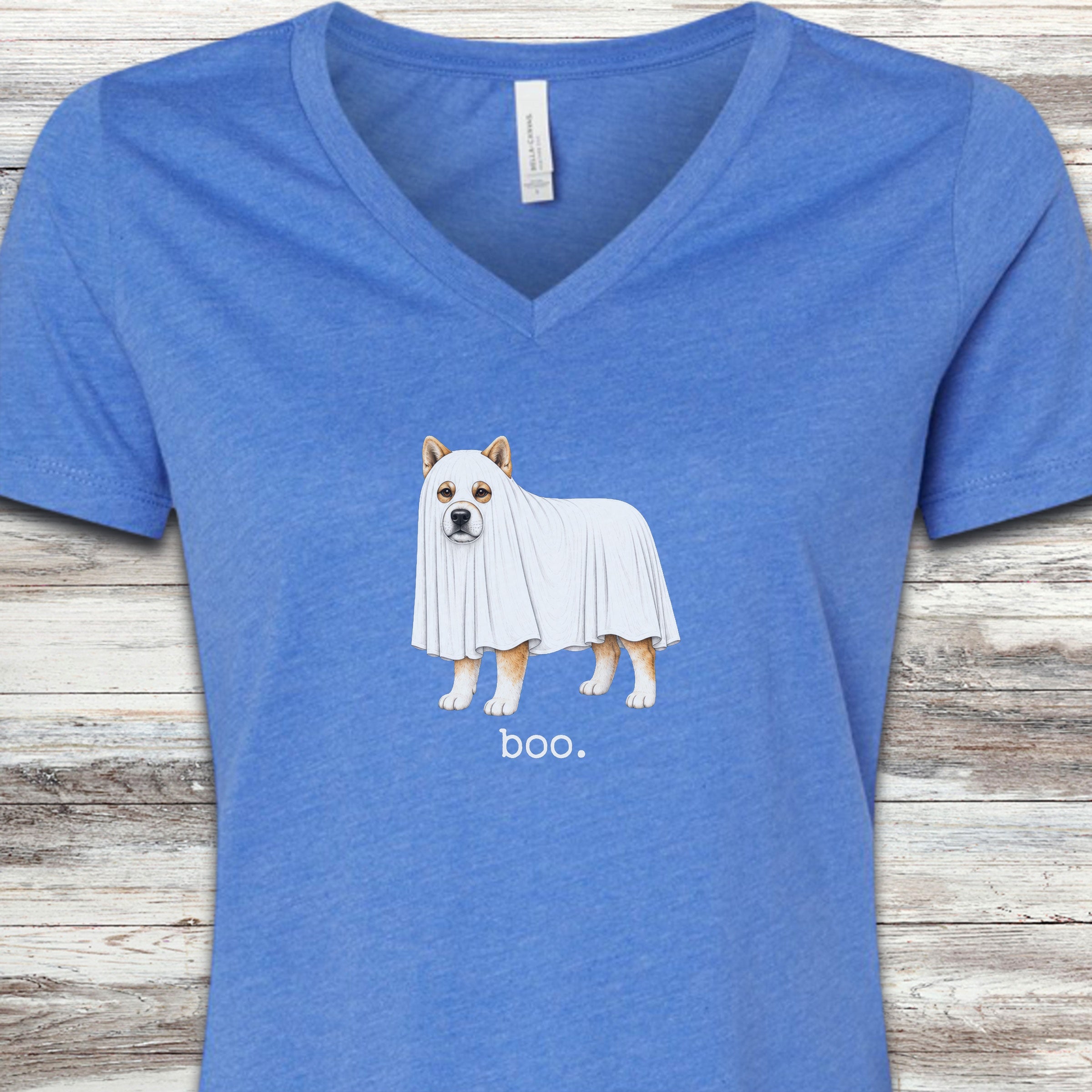 Akita Boo V-Neck Tee - Heather True Royal