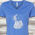 Jack Russell Loyalty V-Neck Tee - Heather True Royal