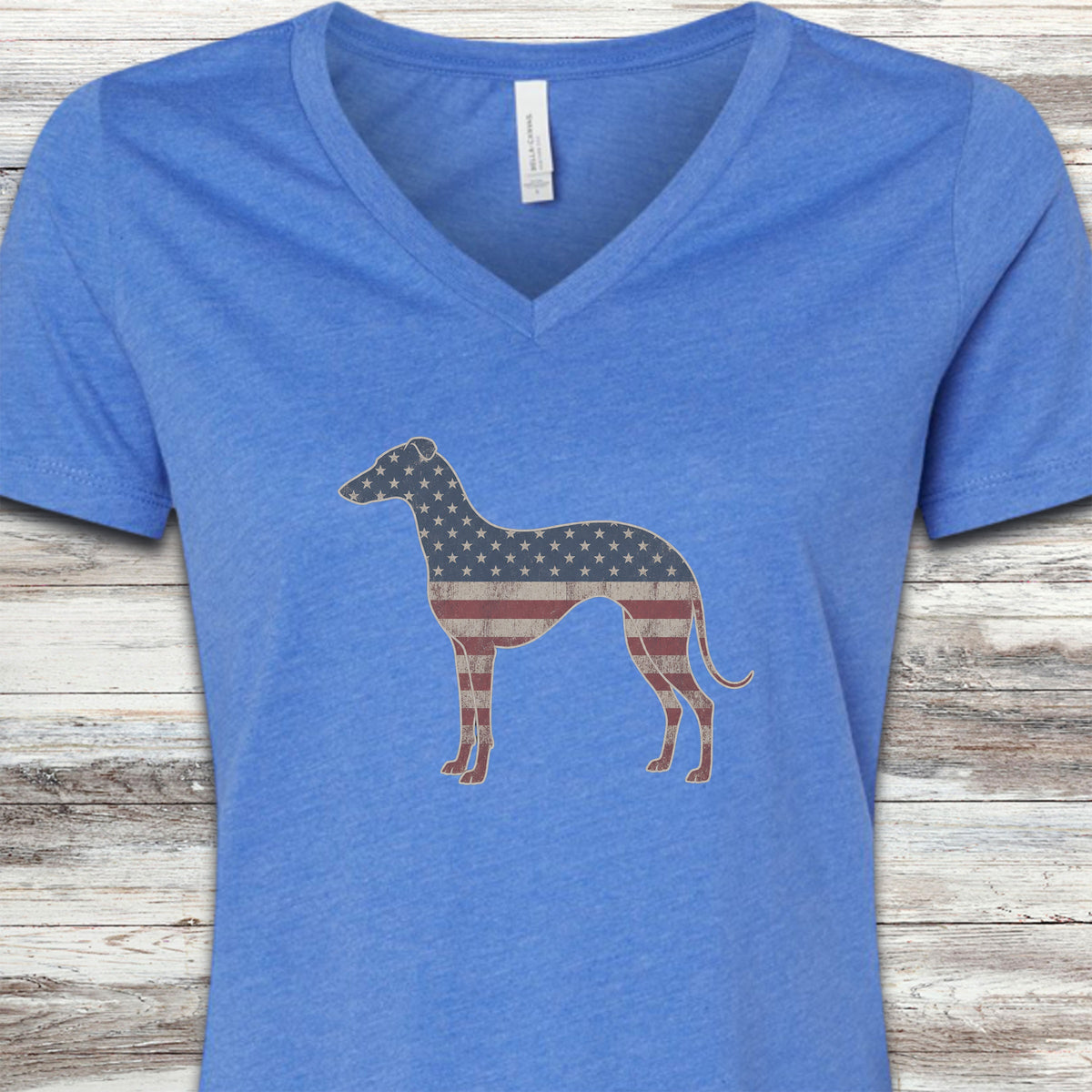 Whippet Vintage USA V-Neck Tee - Heather True Royal