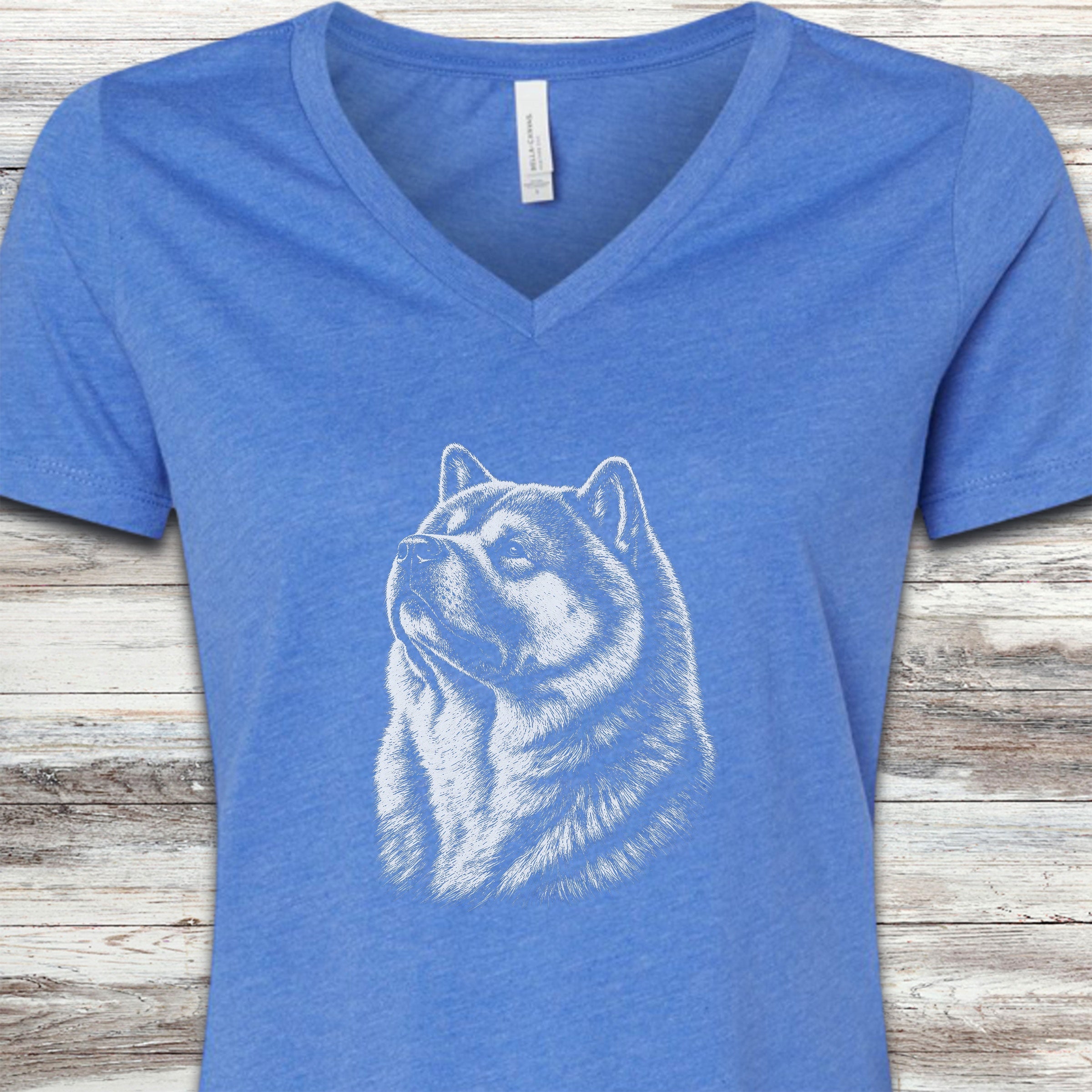 Akita Loyalty V-Neck Tee - Heather True Royal