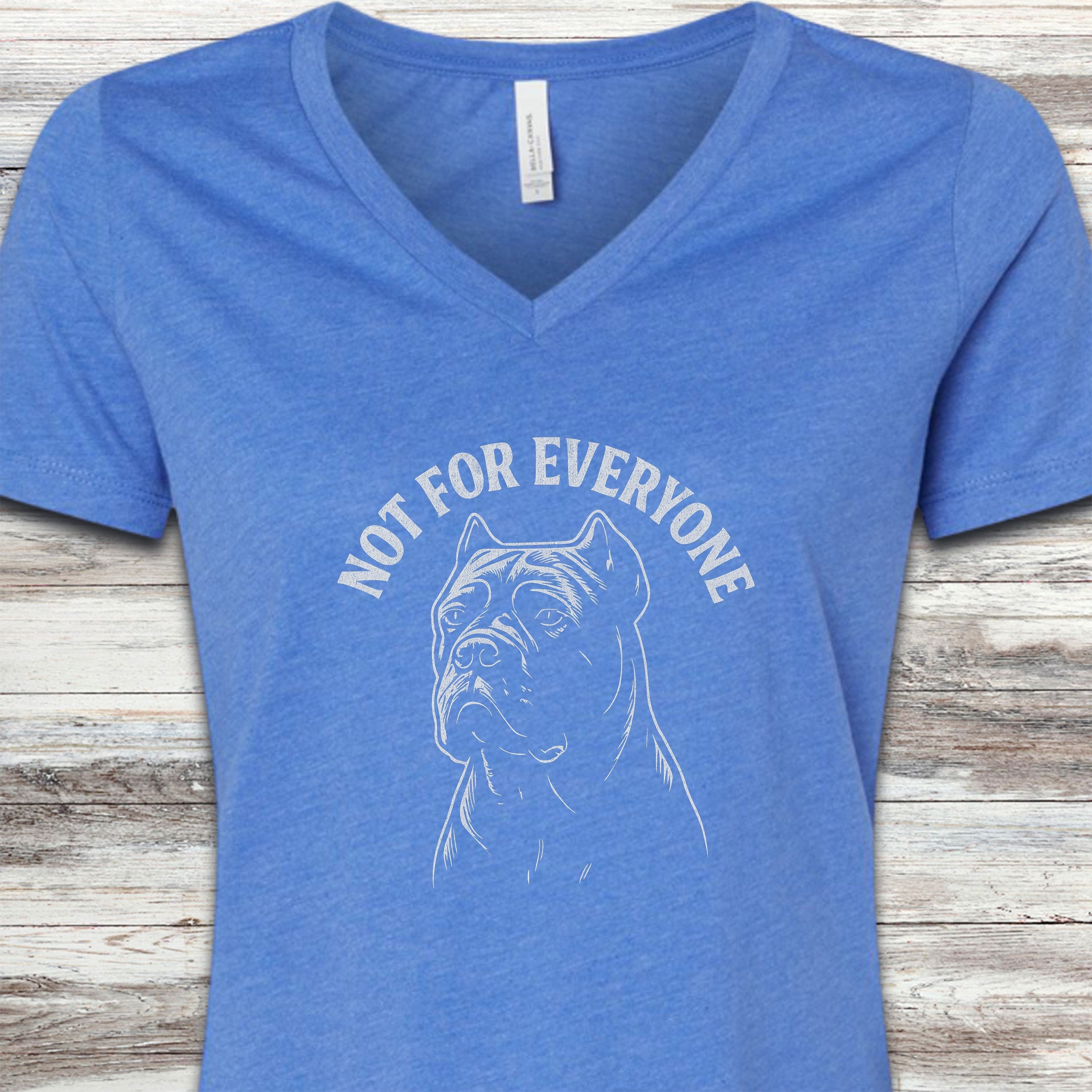 Cane Corso Not Everyone V-Neck Tee - Heather True Royal
