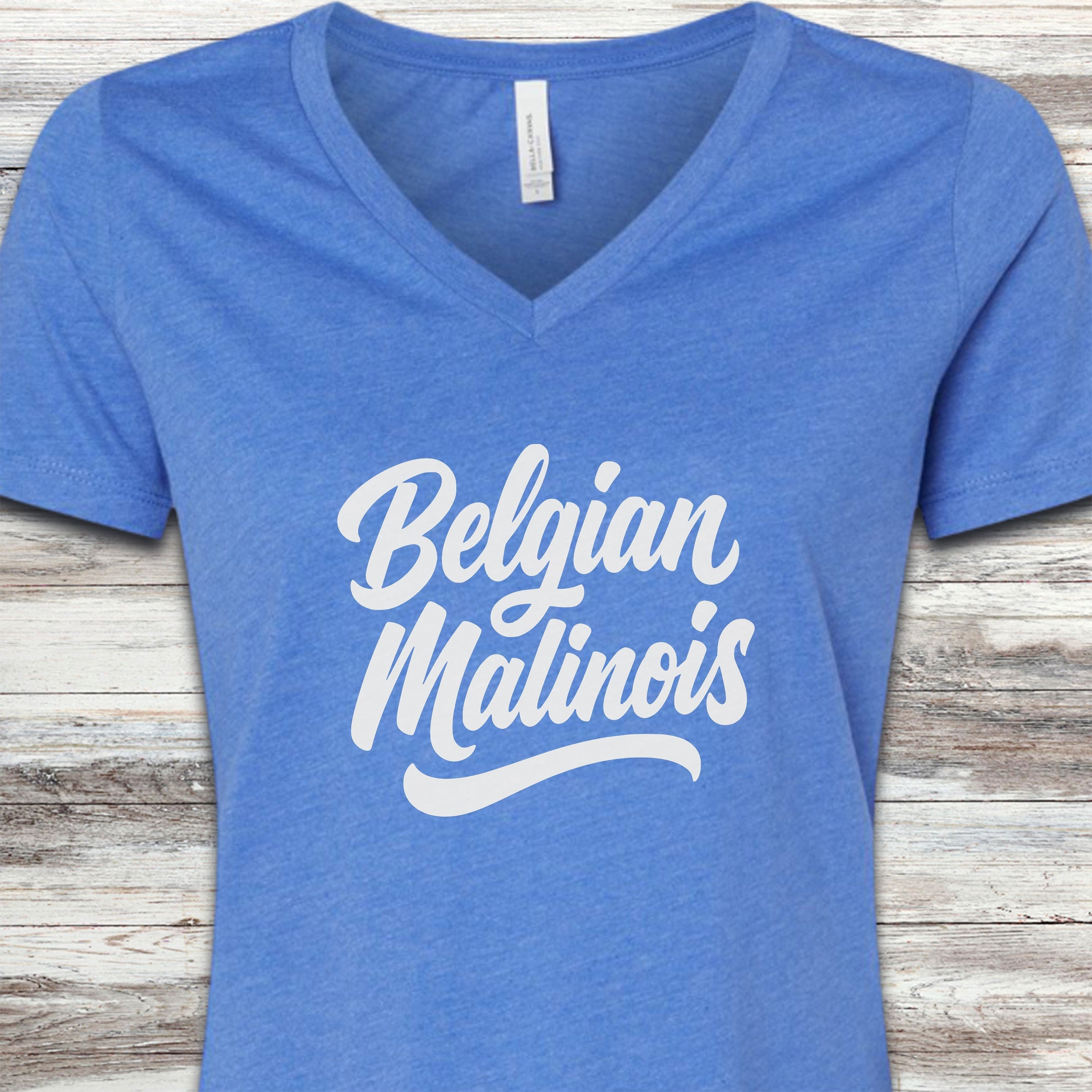 Belgian Malinois Team V-Neck Tee - Heather True Royal