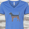 Coonhound Vintage USA V-Neck Tee - Heather True Royal