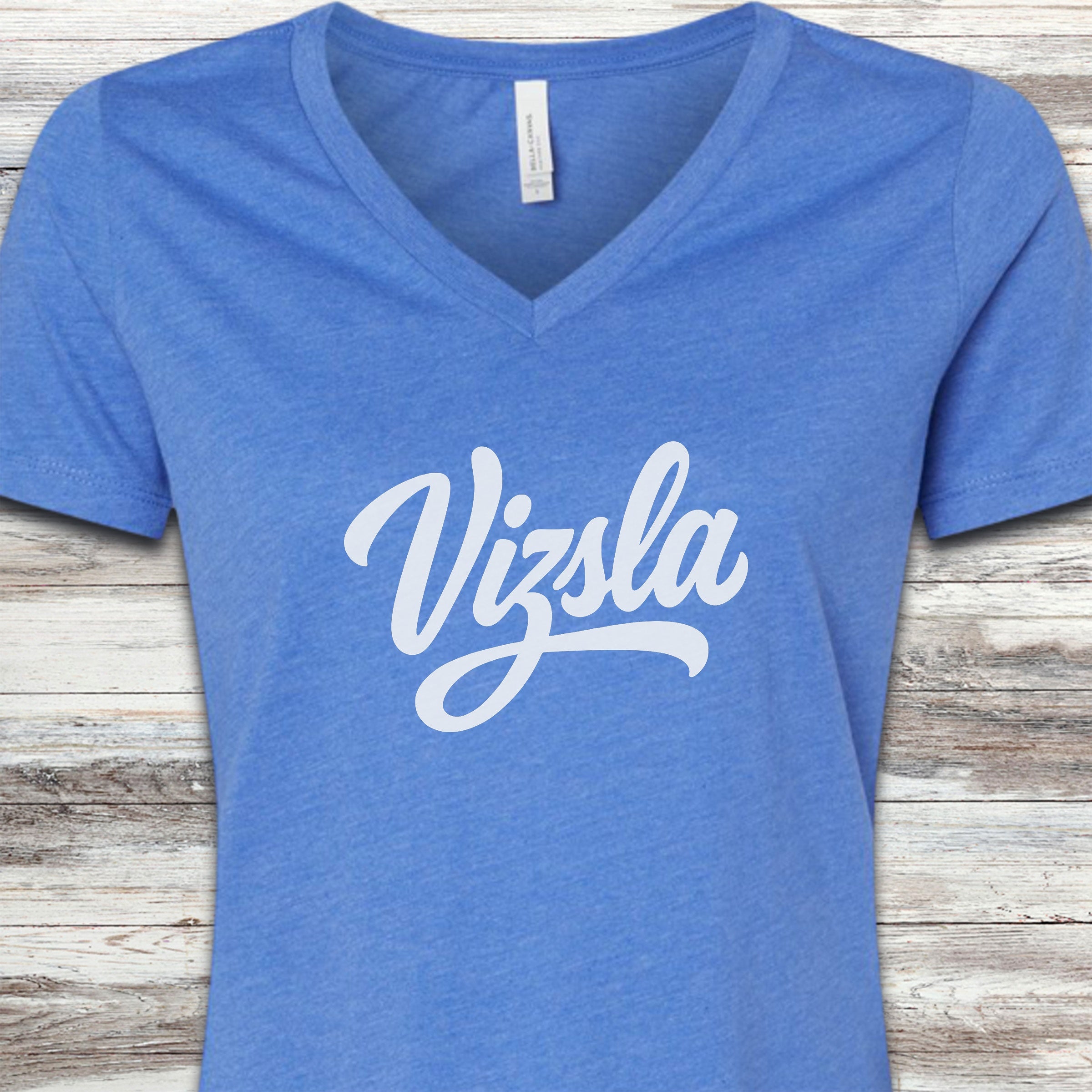 Vizsla Team V-Neck Tee - Heather True Royal