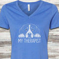 Bernese Mountain Dog Therapist V-Neck Tee - Heather True Royal