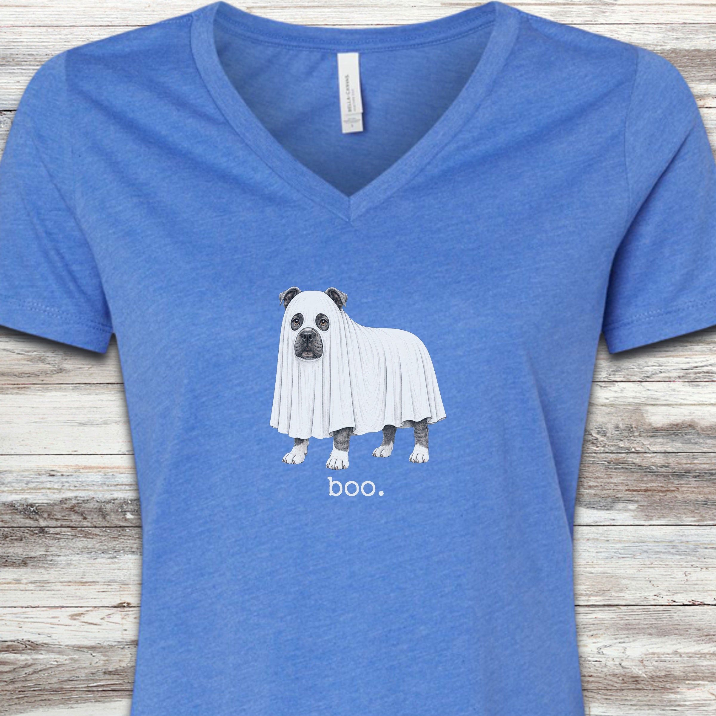 American Bully Boo V-Neck Tee - Heather True Royal