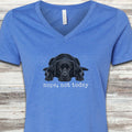 Labrador Retriever Black Nope V-Neck Tee - Heather True Royal