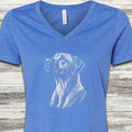 Rhodesian Ridgeback Loyalty V-Neck Tee - Heather True Royal