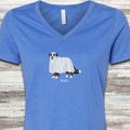 Bernese Mountain Dog Boo V-Neck Tee - Heather True Royal