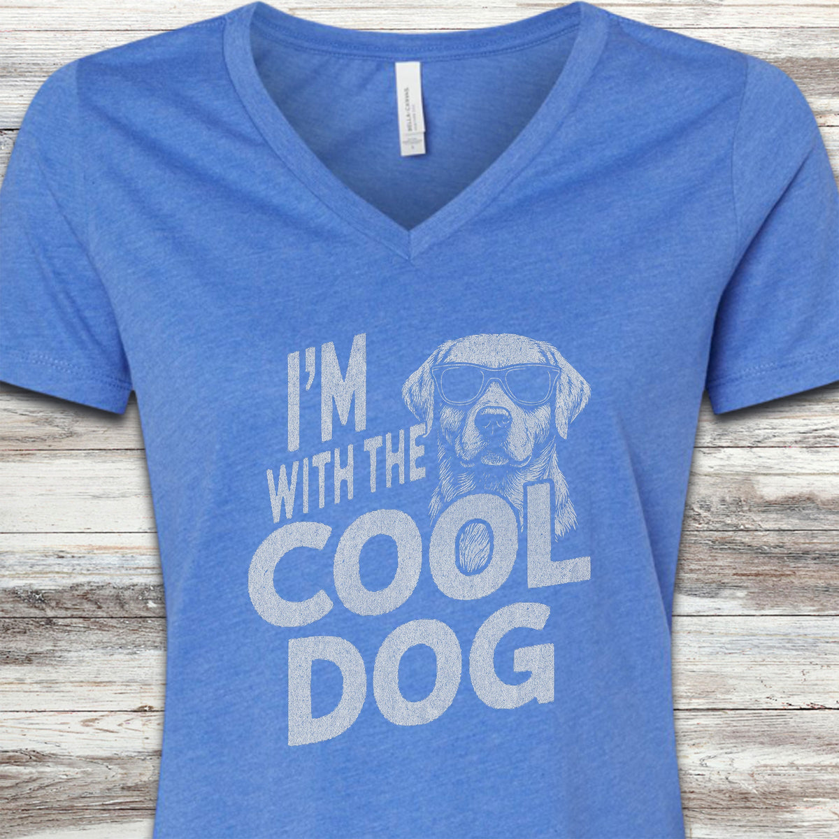 Labrador Retriever Cool Dog V-Neck Tee - Heather True Royal