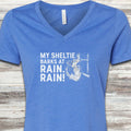 Shetland Sheepdog Rain V-Neck Tee - Heather True Royal