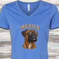 Boxer 'Merica V-Neck Tee - Heather True Royal