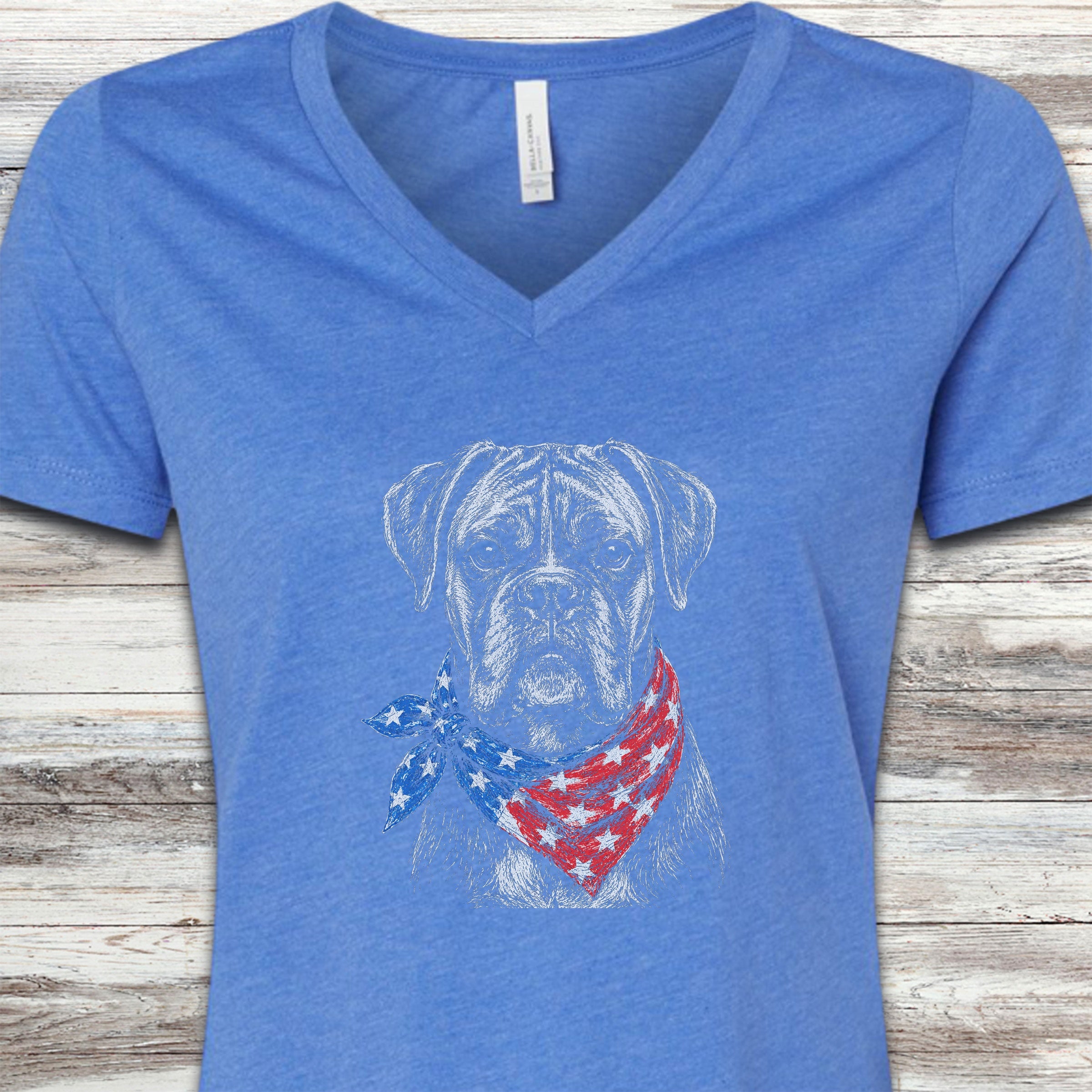 Boxer Patriot V-Neck Tee - Heather True Royal