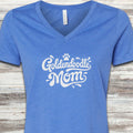 Goldendoodle Groovy Mom V-Neck Tee - Heather True Royal